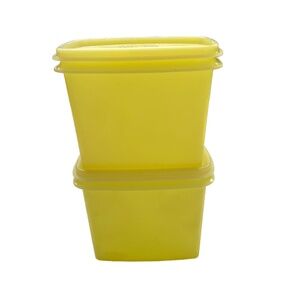 2 Vintage Tupperware 1243 Yellow Shelf Saver Storage Containers With Lids Canada